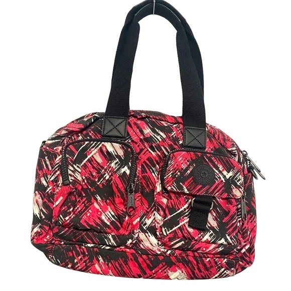 Kipling 2 pc matching Dark Pink, black & white medium purse and small bag - Picture 2 of 6